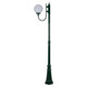 Lisbon 25cm Sphere Curved Arm Tall Post Light - Green Finish / E27 Lisbon 25cm Sphere Curved Arm Tall Post Light - Green Finish / E27